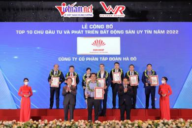 Tập đoàn Hà Đô tiếp tục nằm trong TOP 10 Chủ đầu tư BĐS uy tín Việt Nam năm 2022